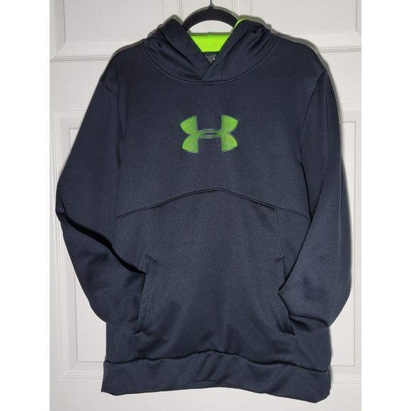 Under Armour Storm Men's Medium Loose Black/Green Hoodie Pre-Owned‎ - Picture 1 of 9